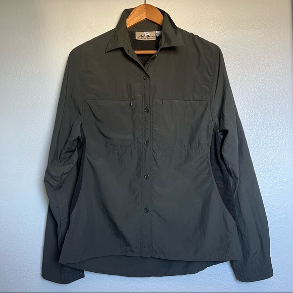Women's Button Down Shirt - Dark Green - Picture 1 of 12